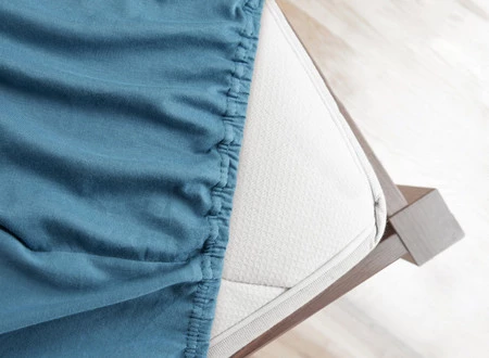 Prześcieradło z gumką, Jersey D91 240 x 220 x 30 cm, Niebieski