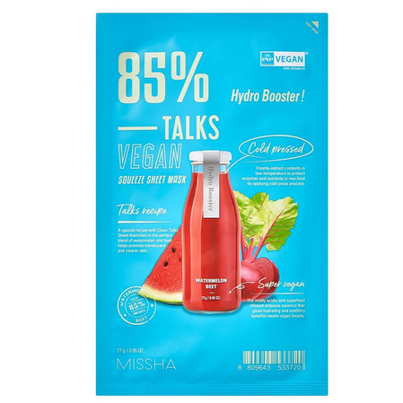 Talks Vegan Squeeze Sheet Mask nawadniająca maseczka w płachcie dla zmęczonej skóry Hydro Booster 27g