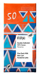 CZEKOLADA MLECZNA GORZKA 50 % KAKAO 80 g - VIVANI