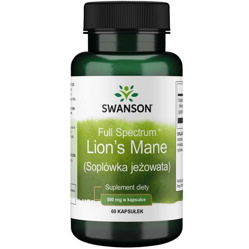 Swanson - Lions Mane Mushroom. Soplówka jeżowata - 500 mg - 60 kaps - Nabea.pl