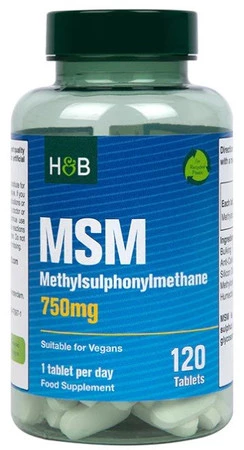 Holland & Barrett MSM 750 mg na wsparcie stawów 120 tabl.