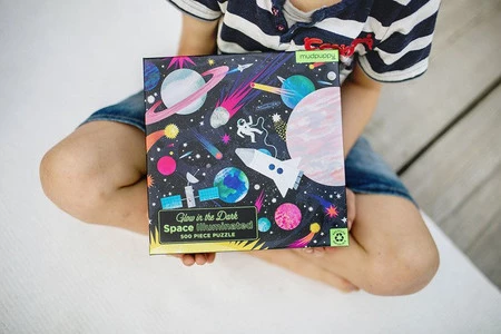 Mudpuppy Puzzle rodzinne świecące w ciemności Kosmos 500 elementów 8+