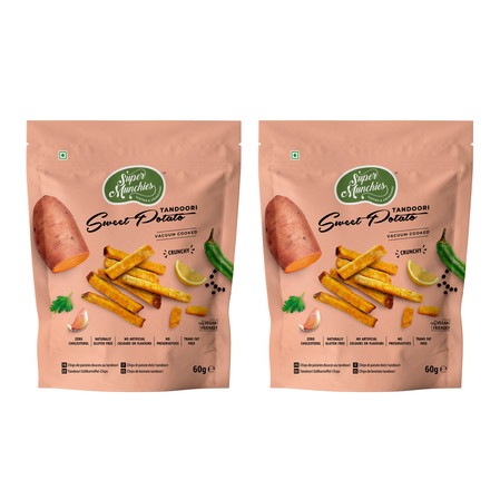 Zestaw: 2x Super Munchies Chipsy Z Batatów Tandoori 60g