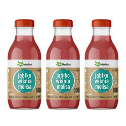 Zestaw: 3x EkaMedica Sok jabłko, wiśnia, melisa 300ml