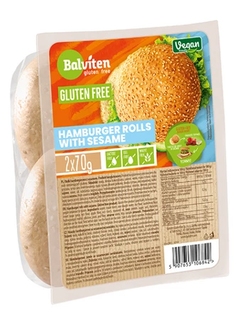 BALVITEN BUŁKI DO HAMBURGERÓW Z SEZAMEM BEZGLUTENOWE (2 szt.) 140 g