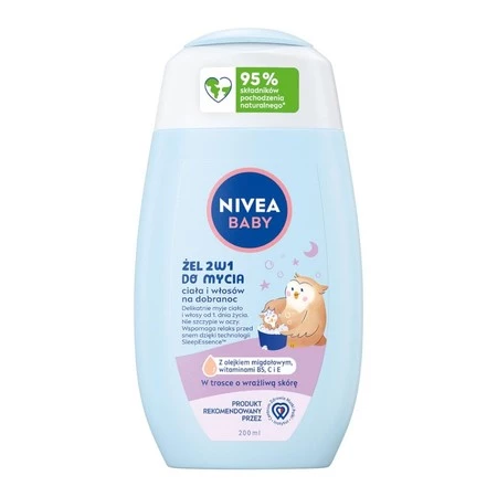 Baby żel 2w1 do mycia ciała i włosów na dobranoc 200ml