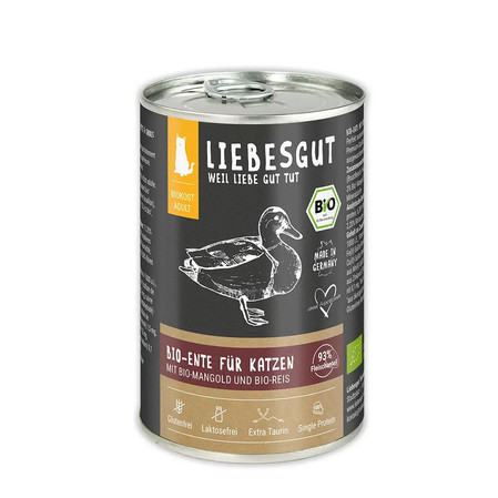 LIEBESGUT BIO ENTE - kaczka z botwinką ekologiczna mokra karma dla kota (400g)