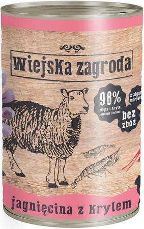 WIEJSKA ZAGRODA Jagnięcina z Krylem bez zbóż dla kotów 400g