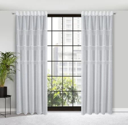 FIRANA GOTOWA INES NA TAŚMIE 140 X 270 CM BIAŁY