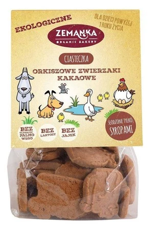 CIASTKA ORKISZOWE O SMAKU KAKAOWYM ZWIERZAKI BIO 100 g - ZEMANKA