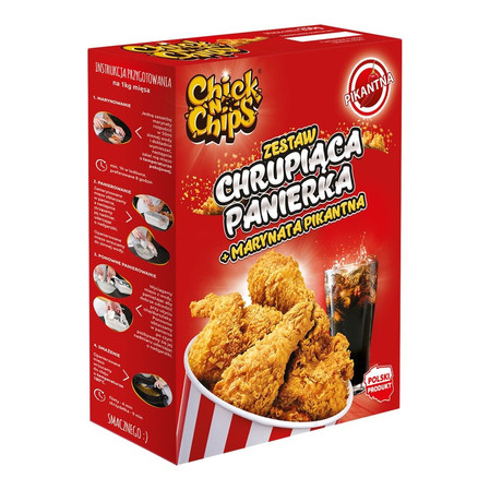 Chick'n'chips Zestaw chrupiąca panierka Pikantna 270 g