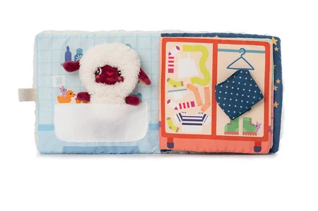 LILLIPUTIENS Książeczka aktywizująca z mini-przytulanką Dobranoc Owieczka Yvon 12 m+