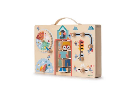 Lilliputiens Drewniana tablica manipulacyjna walizka