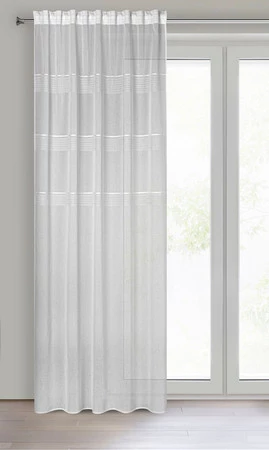 FIRANA GOTOWA INES NA TAŚMIE 140 X 270 CM BIAŁY