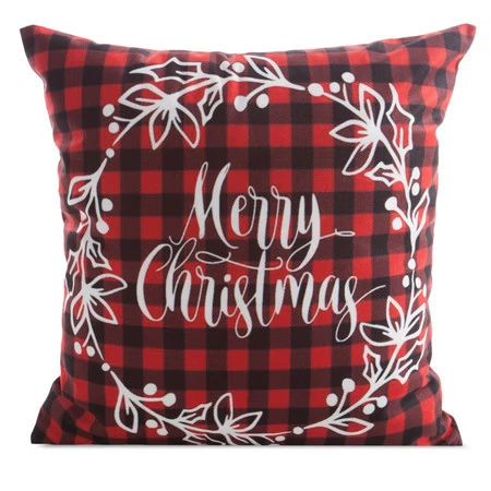 Welwetowa poszewka dekoracyjna z ozdobnym światecznym nadrukiem szerokość: 45 cm, długość: 45 cm, kolor: czerwony