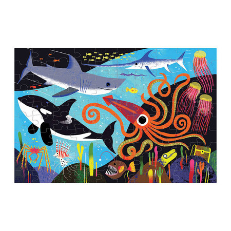 Mudpuppy Puzzle świecące w ciemności Drapieżniki z oceanów 100 elementów 5+