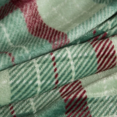 Koc świąteczny w kratę zielony, 150 x 200 cm