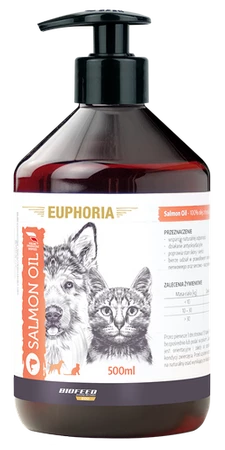 BIOFEED EUPHORIA Olej z łososia dla psa i kota Salmon Oil 500 ml