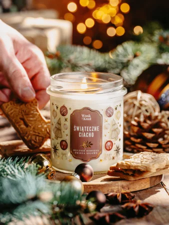 Wosk i Knot  Śweica Sojowa Świąteczne Ciacho 300ml