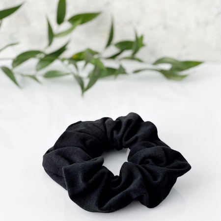 Anwen Bawełniana Scrunchie gumka do włosów Czarna