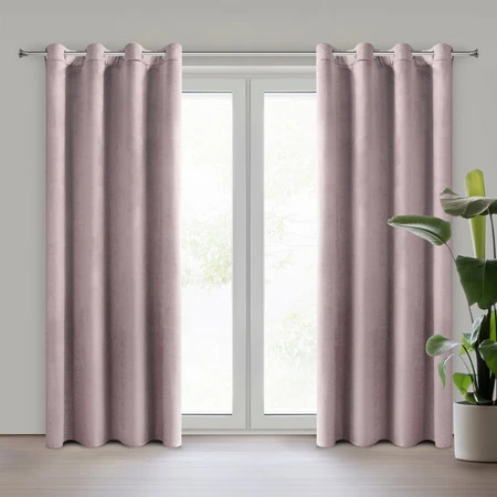 ZASŁONA GOTOWA D91 ROSA 140 X 250 CM PUDROWY RÓŻ