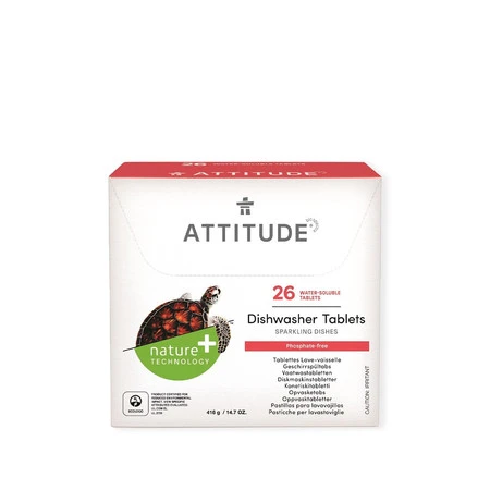 Attitude NATURE+, Naturalne tabletki do zmywarki, 26 szt.