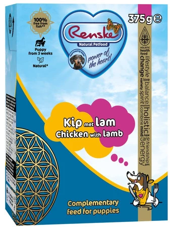 Zestaw 10x Renske Puppy Fresh chicken with lamb - świeży kurczak z jagnięciną dla szczeniąt (375 g)