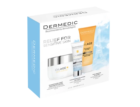 Dermedic Zestaw Oilage Odżywczy Krem na Dzień 50 Ml + Olejowy Syndet 25Ml + Krem Pod Oczy 7ml data 03-2026