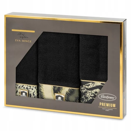 Komplet Ręczników Eva 24 46 x 36 x 7 cm, Czarny