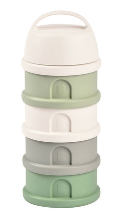 BEABA Pojemniki na mleko w proszku 4 komory cotton white/sage green