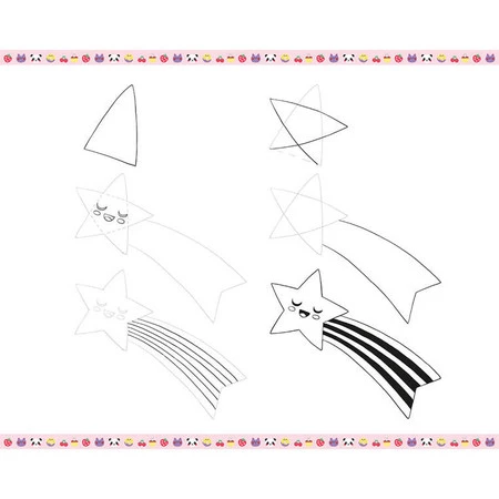 Janod Zestaw kreatywny Rysowanie krok po kroku Modele kawaii 20 rysunków 7+