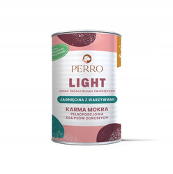 Perro LIGHT Karma mokra Jagnięcina z warzywami – monobiałkowa formuła   - Karma mokra dla psa - 400 g