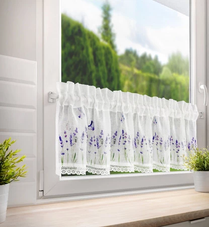 FIRANA GOTOWA ELLA NA TAŚMIE 150 X 30 CM BIAŁY