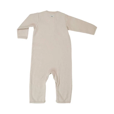 Lodger Pajacyk piżamka niemowlęca bawełniana kremowa Basic Rib Birch r. 62