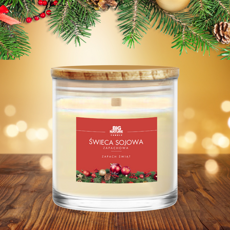 Big Nature Świeca Sojowa ZAPACH ŚWIĄT 215 g