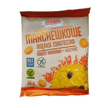Ciasteczko marchewkowe z miąższem kokosowym i rodzynkami 50g KRÓTKA DATA 2026-07-06