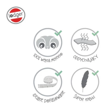 Lodger Czapeczka z wełny merino 100% różowa Rose 6-12m