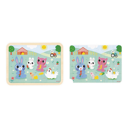 Janod Puzzle drewniane 24 el. Farma 3+