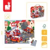 Janod Puzzle w walizce Strażacy 24 elementy 3+