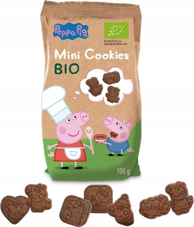 Mini ciastka kakaowe dla dzieci Świnka Peppa BIO 100 g