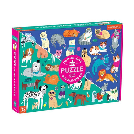 Mudpuppy Puzzle dwustronne Koty i psy 100 elementów 6+