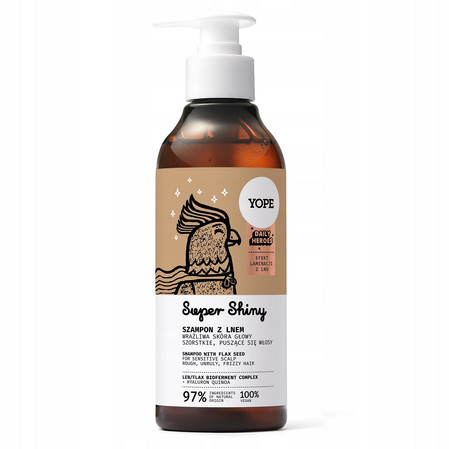 Yope Daily Heroes Super Shiny Szampon z lnem 300ml