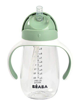 Beaba Bidon niekapek ze słomką tritanowy 300 ml Sage green