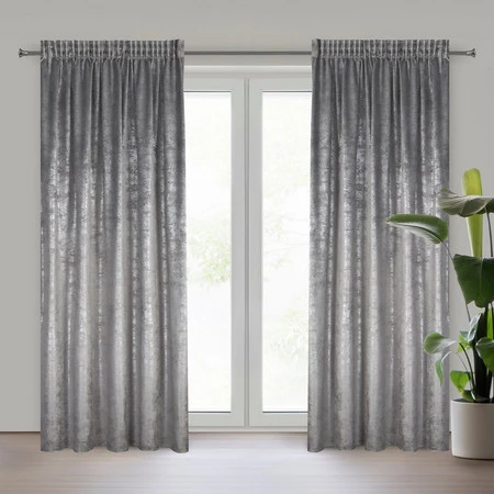 Zasłona 135x270 Avena stalowa szampańska gotowa na taśmie