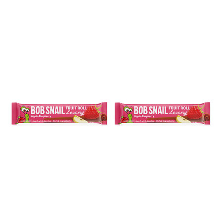 Zestaw: 2x PRZEKĄSKA ROLL LONG JABŁKO - MALINA BEZ DODATKU CUKRÓW 15 g - BOB SNAIL