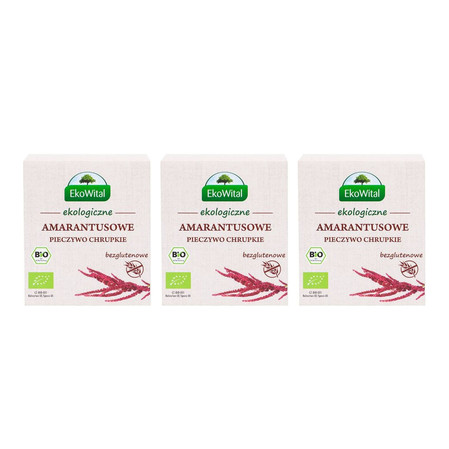Zestaw: 3x EkoWital − Pieczywo chrupkie amarantusowe bezgl. BIO − 100 g