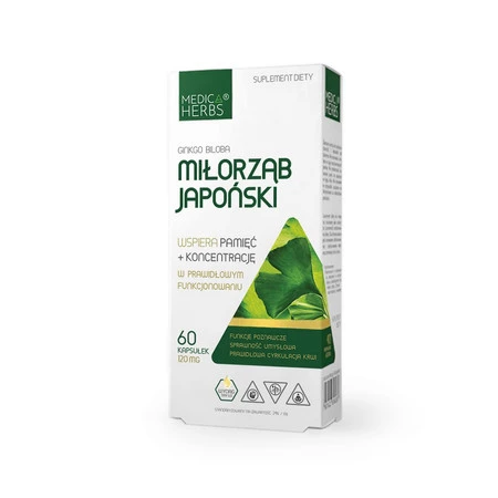 Medica Herbs Miłorząb Japoński Ginkgo biloba 60 kaps