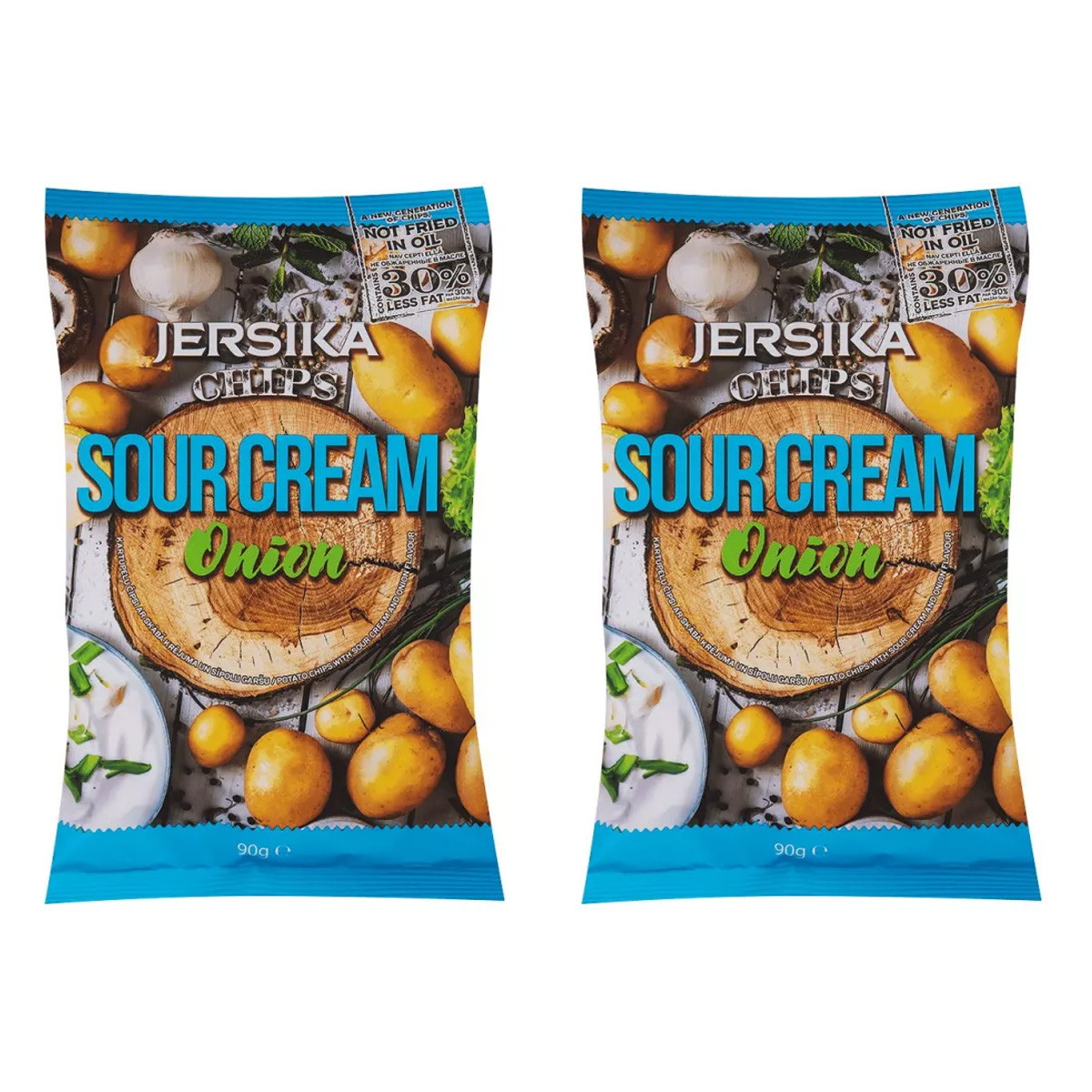 Zestaw 2x Chipsy ziemniaczane o smaku kwaśnej śmietany i cebuli 90 g - Nabea.pl