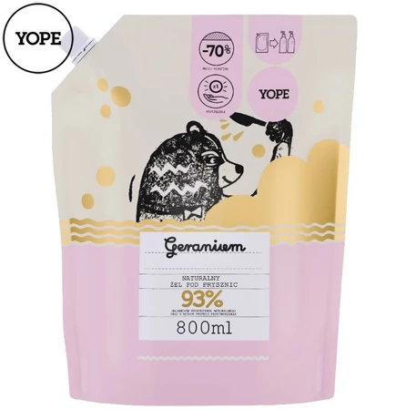 Yope - Naturalny żel pod prysznic Geranium 800ml