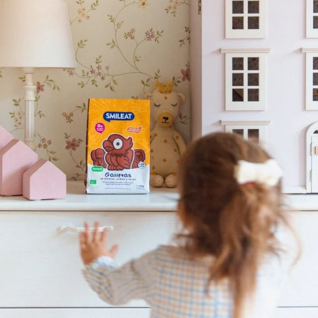 Smileat Bio Herbatniki z orkiszu, kakaowo-jabłkowe 10m+, 220 g